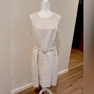 WHBM Sleeveless Jacquard Fit-And-Flare Dress 14